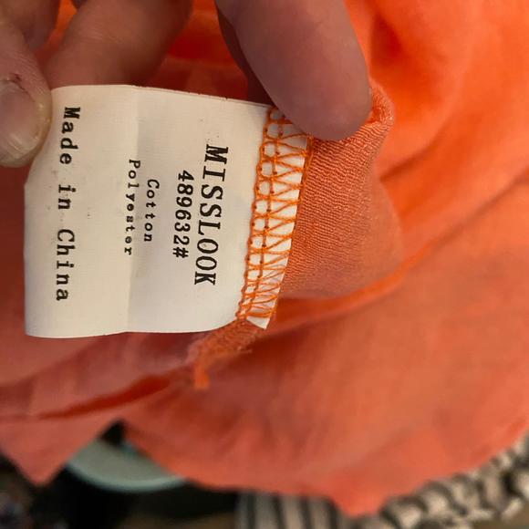 Misslook Women's Size 2XL Orange Scoop Neck Tunic - Picture 6 of 7